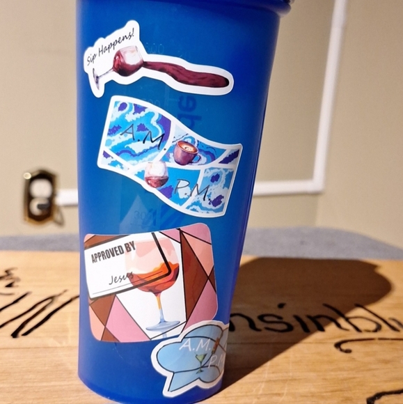 Water bottle stickers 4pk, use for togo coffee cups, laptops, & phones. - Picture 6 of 8